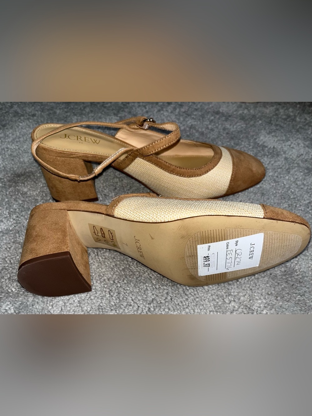 NWT J.Crew Woven Slingback Heels 7 - Picture 5 of 7
